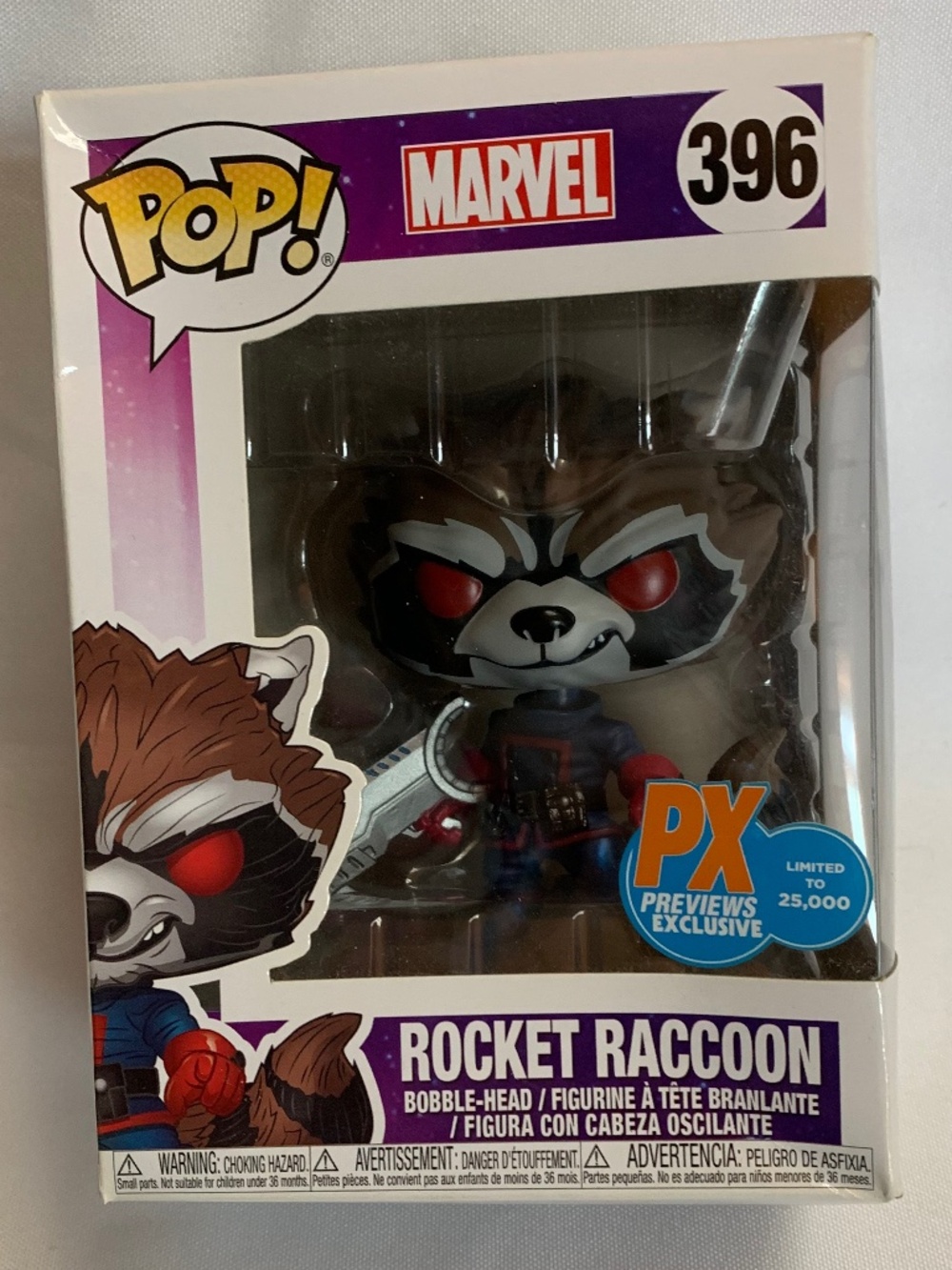NIB! Funko Pop Marvel Rocket Raccoon #396! PX Exclusive!